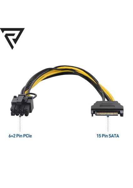 Radion CA-4619 Sata - 8 Pin Ekran Kartı Güç Kablosu