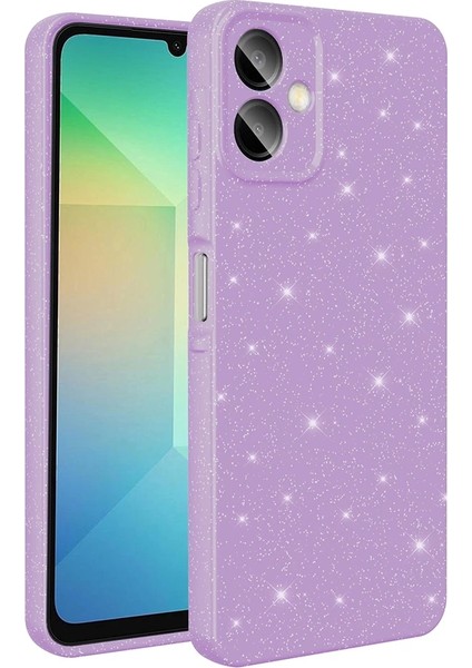 Samsung Galaxy A06 Uyumlu Kılıf Kamera Korumalı Simli Lüks Koton Kapak