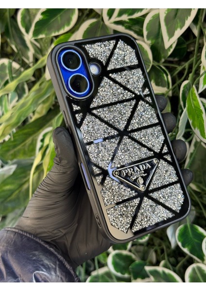IPHONE 16 Uyumlu Aynalı Lüx Taşlı Kılıf