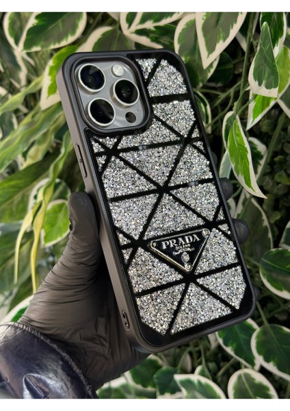 IPHONE 16 Pro Aynalı Lüx Taşlı Kılıf