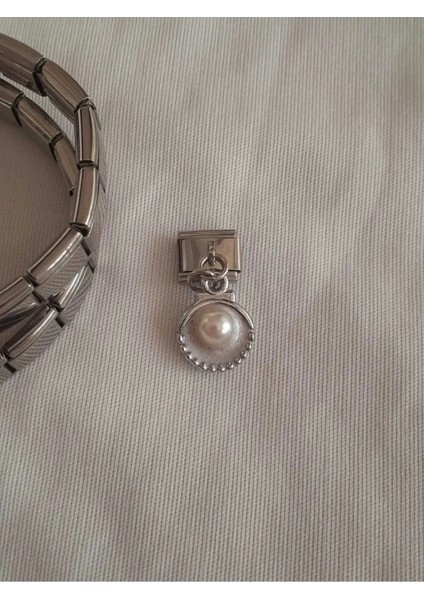 Çelik Istiridye Figürlü Italyan Charm