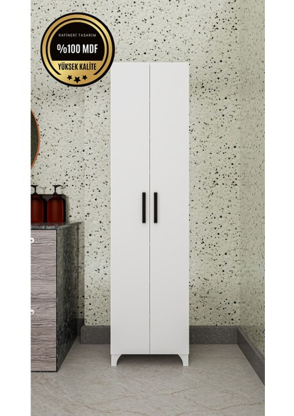 Long 2 Kapaklı Raflı Çok Amaçlı Dolap Banyo Balkon Kiler Mdf