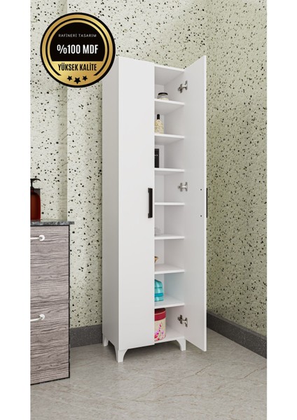 Long 2 Kapaklı Raflı Çok Amaçlı Dolap Banyo Balkon Kiler Mdf