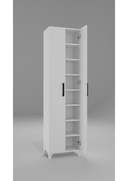 Long 2 Kapaklı Raflı Çok Amaçlı Dolap Banyo Balkon Kiler Mdf
