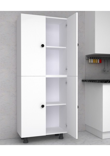 4 Raflı Çok Amaçlı Dolap Banyo/mutfak Dolabı En:70 cm YÜKSEKLIK:172 cm Derinlik:32 cm %100 Mdf