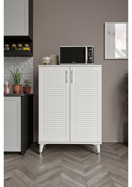 Panjurlu Metal Kulp Çok Amaçlı Dolap Mutfak Balkon Kiler Banyo Ayakkabılık Dolabı Beyaz Gümüş modelleri