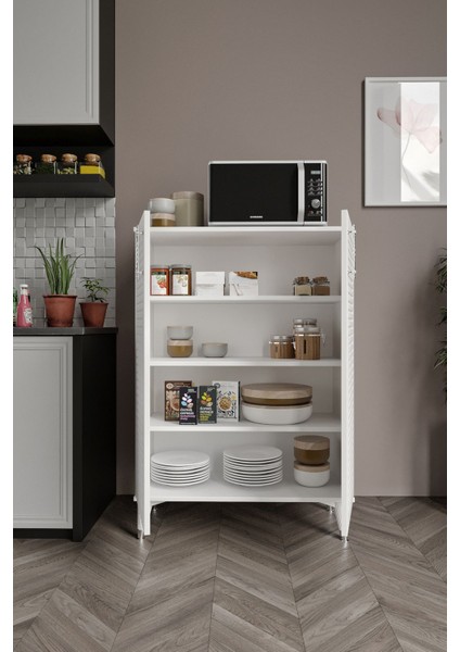 Panjurlu Metal Kulp Çok Amaçlı Dolap Mutfak Balkon Kiler Banyo Ayakkabılık Dolabı Beyaz Gümüş indirimleri