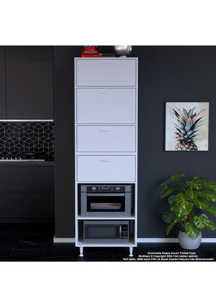 Silva 59,6 x 226,4 x 56 cm 4 Kapaklı Ankastre Fırın ve Mutfak Dolabı fiyatları