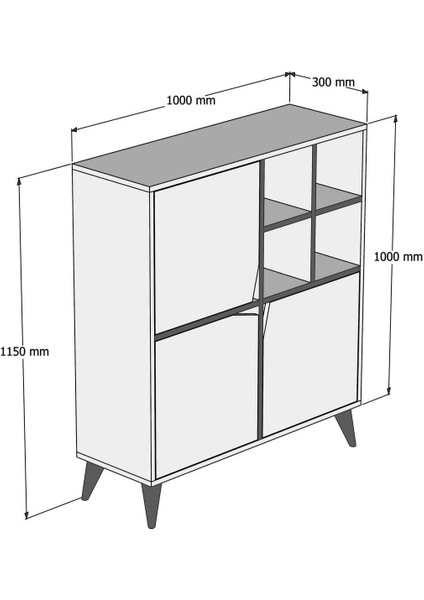 Pulse Çok Amaçlı Dolap - Kitaplık - Ceviz / Ceviz fırsatları