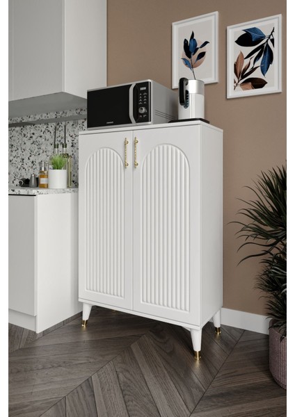 Kale Çok Amaçlı Dolap Mutfak Balkon Kiler Banyo Ayakkabılık Dolabı Beyaz Gold fiyatları