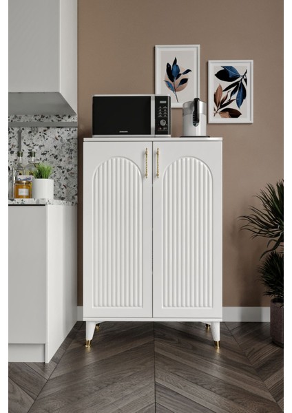 Kale Çok Amaçlı Dolap Mutfak Balkon Kiler Banyo Ayakkabılık Dolabı Beyaz Gold fırsatları