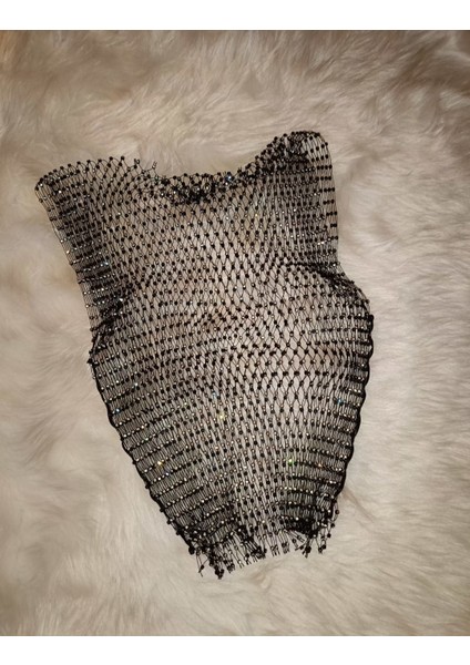 Taşlı Crop Bluz