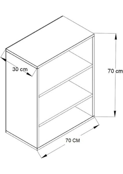 2 Kapaklı Çok Amaçlı Tek Raflı Banyo ve Mutfak Dolabı 70X30X70 cm