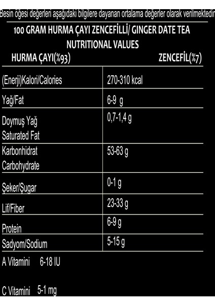Hurma Çayı Zencefilli 200 gr x 3