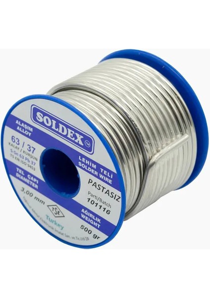 63-37 Pastasız Vitray Lehim Teli 3000 gr 3 mm