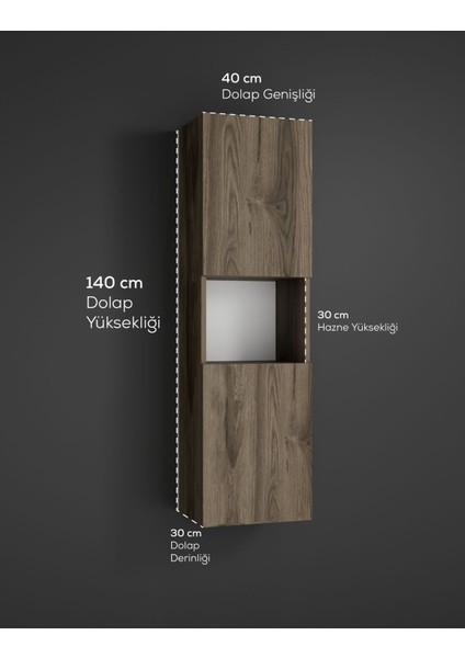 Lisa Bölmeli, Kapaklı ve Duvara Monteli Banyo Dolabı Çok Amaçlı Dolap fırsatları