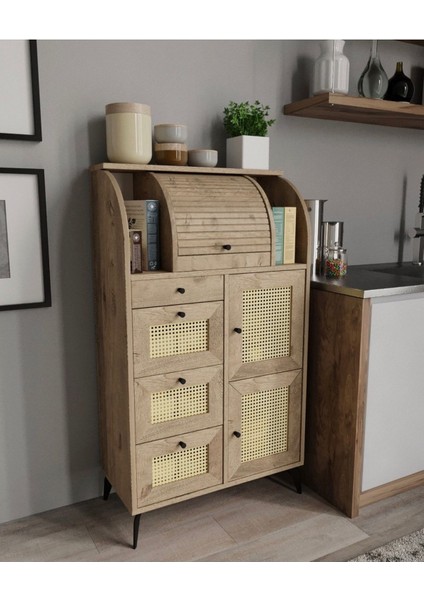 Astana 9 Bölmeli Meşe Kuru Bakliyat Saklama Dolabı Ekmeklik fiyatları