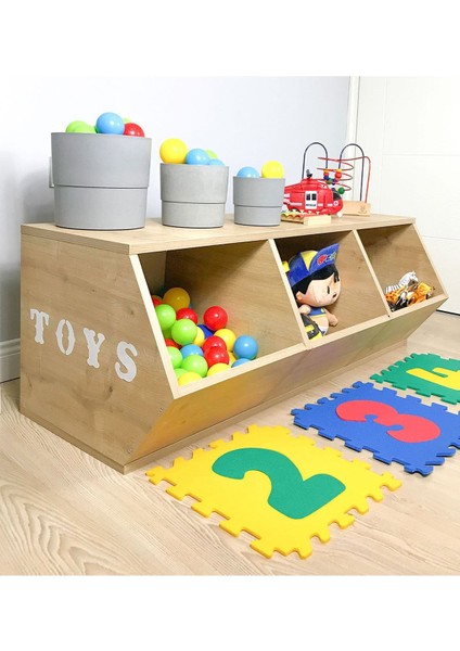 Roma Bebek - Çocuk Odası Çok Amaçlı Bölmeli Oyuncak Dolabı