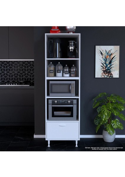 Silva Loya 59,6 X194,6 X56 cm Tek Kapaklı Ankastre ve Mutfak Dolabı
