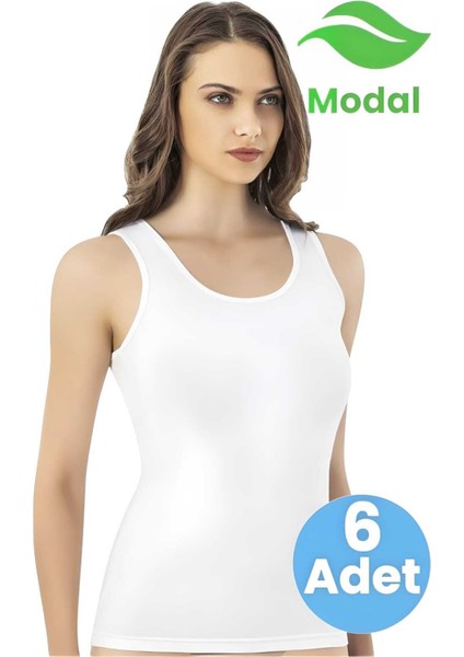 Kadın 6'lı Geniş Askılı Atlet Modal Atlet modelleri
