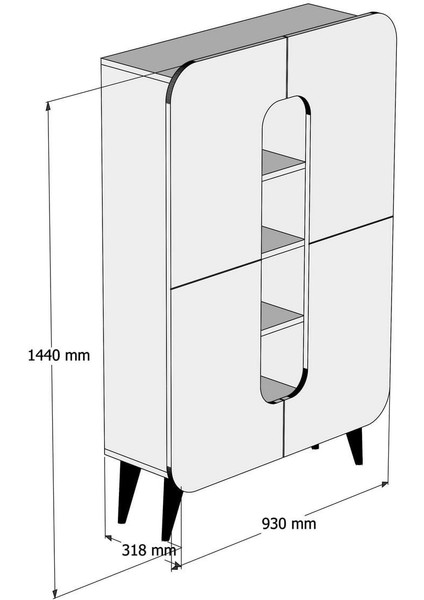 Mine Çok Amaçlı Dolap - Kitaplık - Ceviz / Krem fırsatları