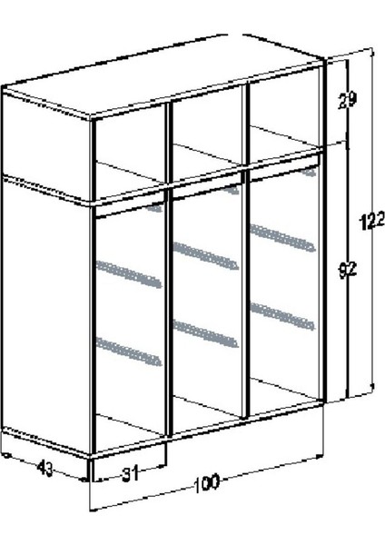 Kitaplıklı Oyuncak Saklama Dolabı Kit-Batu3 (Mdf)