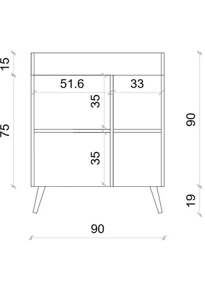 Magnetar Gri Mdf Kiler Dolabı Ahşap Ayaklı Panjur Kapaklı-Raflı