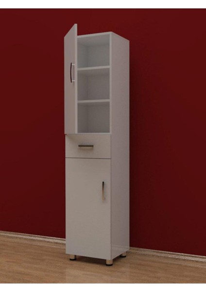 Iki Kapaklı Çekmeceli Çok Amaçlı Dolap 45X37X190 H cm