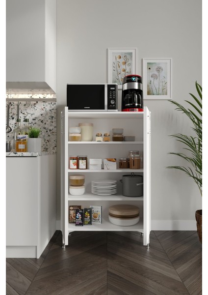 Lyra Çok Amaçlı Dolap Mutfak Balkon Kiler Banyo Ayakkabılık Dolabı Beyaz Gümüş fırsatları