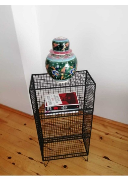 Siyah Çok Amaçlı 3 Gözlü Sebzelik ve Meyvelik Grid Kafes Metal Tel Raf indirimleri