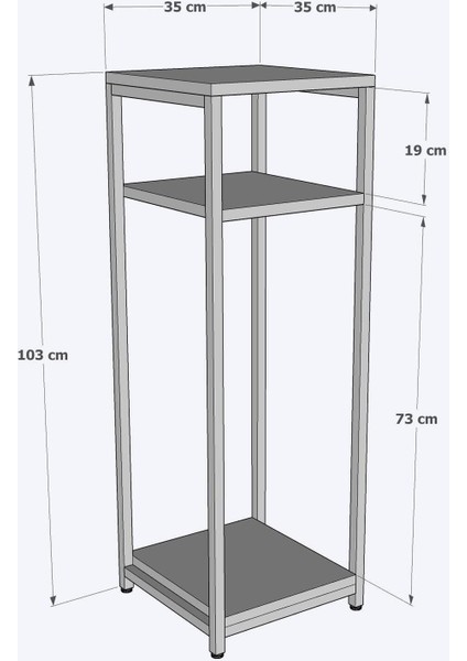 DH10 Damacanalık Sehpa Çok Amaçlı Raflı Dolap Mutfak Organizer Sehpası Yan Çiçeklik Sehpa