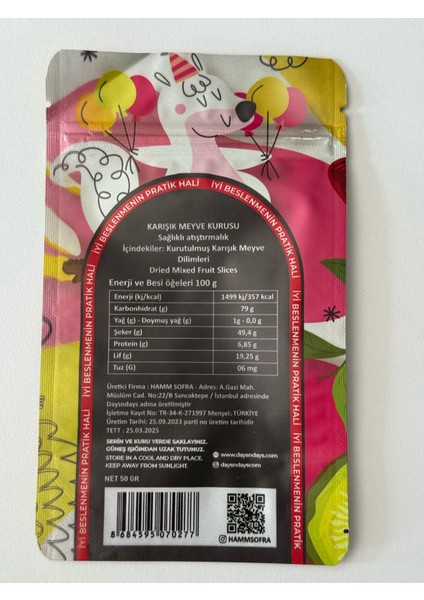 Kurutulmuş Karışık Meyve Dilimleri