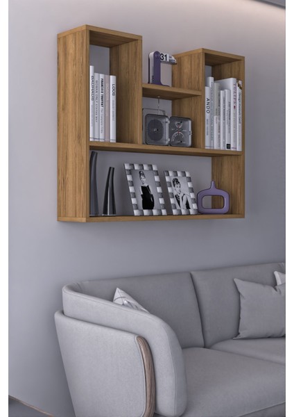 Duvara Monte 5 Bölmeli Raflı Modern Kitaplık Raf fiyatları