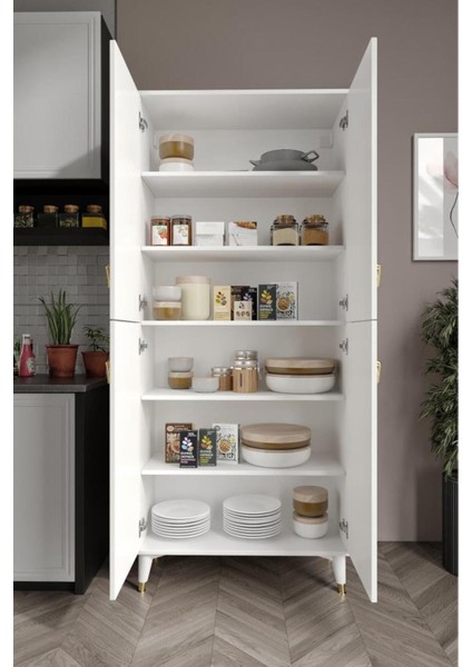 Simple SP4190 Çok Amaçlı Dolap 4 Kapaklı Mutfak Dolabı Balkon Dolabı Kiler Banyo Dolabı Ayakkabıl modelleri