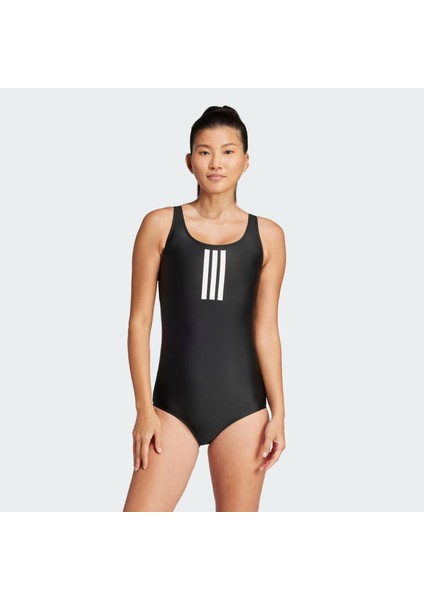 padded 3-stripes closed-back kadın mayo