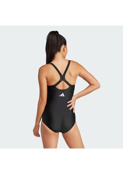 padded 3-stripes closed-back kadın mayo