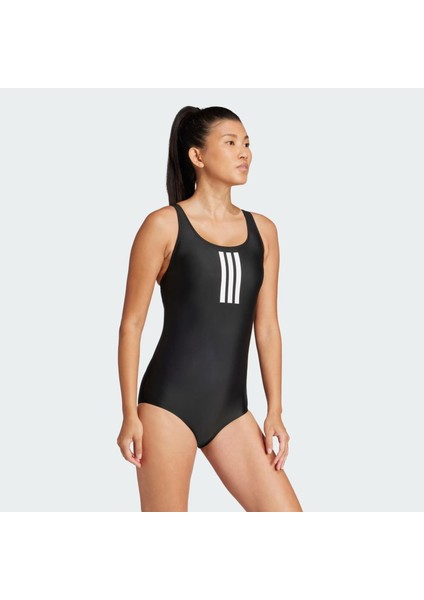 padded 3-stripes closed-back kadın mayo