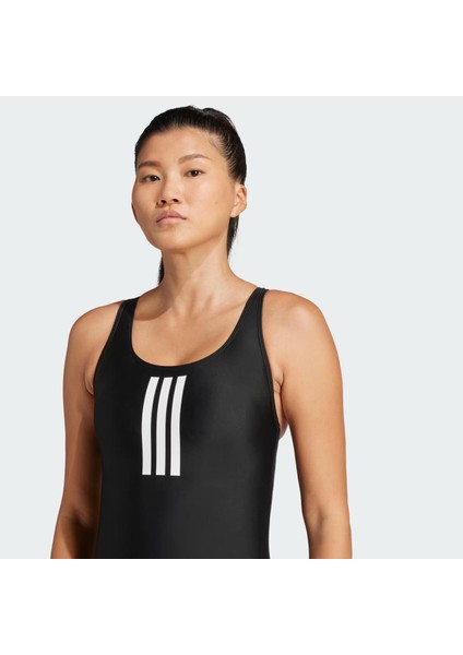 padded 3-stripes closed-back kadın mayo