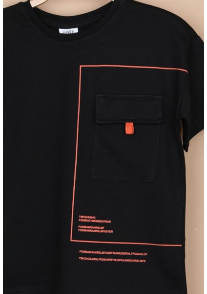 Bisiklet Yaka Önü Cep Detaylı Erkek Çocuk T-Shirt fiyatları