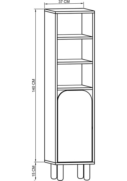 Parma 1 Kapaklı Mutfak Dolap, Kahve Köşesi, Çok Amaçlı Dolap Safir Meşe-Beyaz fırsatları