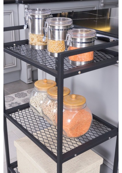 Metal Mutfak Malzeme Dolabı Metal Organizer Dekoratif Çok Amaçlı Metal Raf indirimleri