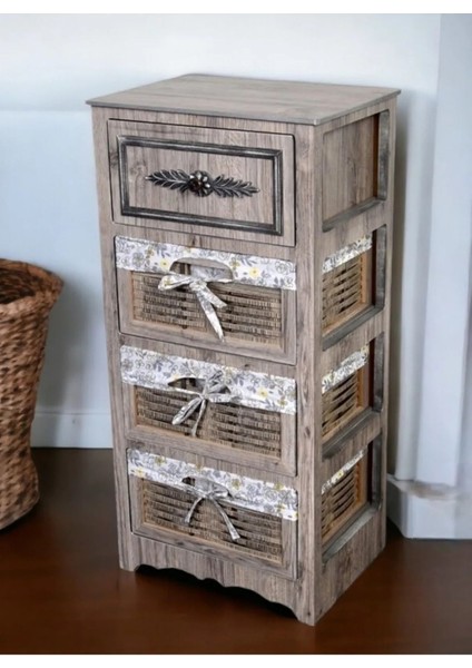 Ahşap Dolap 4 Çekmeceli Rustik fiyatları