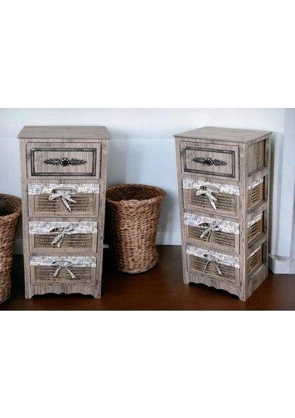 Ahşap Dolap 4 Çekmeceli Rustik modelleri