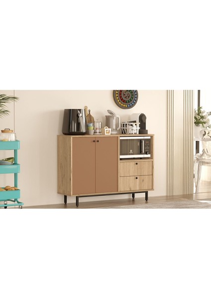 Royce Serisi Kahve Köşesi Çok Amaçlı Dolap Mutfak Dolabı Sepet-Kiremit Re2-Sk modelleri