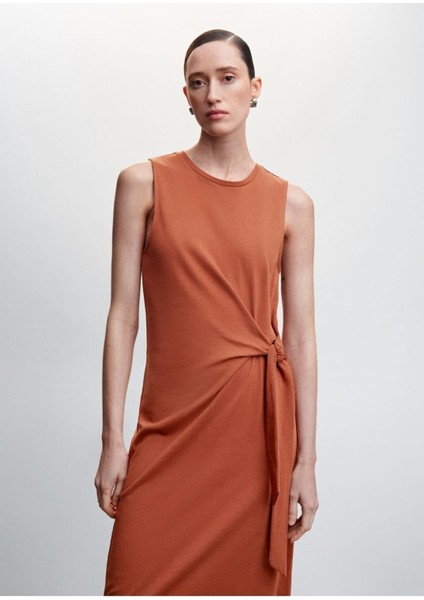 Fiyonklu Cut-Out Detaylı Elbise