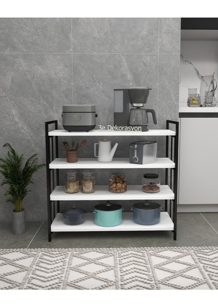 Mutfak Dolabı Raflı Kiler Dolabı Çok Amaçlı Düzenleyici Ayakkabılık Kahve Köşesi Mdf 118 cm