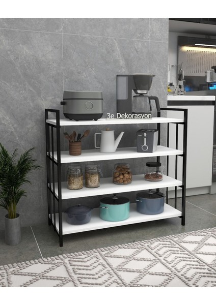 Mutfak Dolabı Raflı Kiler Dolabı Çok Amaçlı Düzenleyici Ayakkabılık Kahve Köşesi Mdf 118 cm
