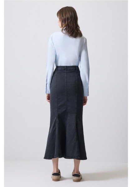 Denim Balık Etek Antrasit fırsatları