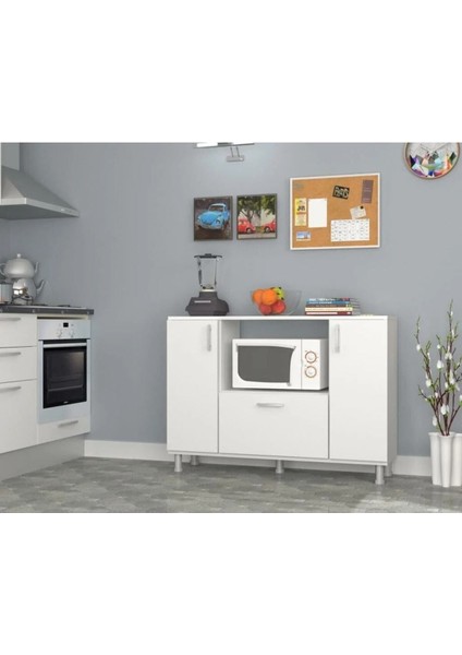 Mikrodalga Fırını Dolabı 3 Kapaklı Çok Amaçlı Mutfak Dolabı