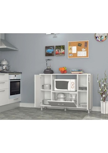 Mikrodalga Fırını Dolabı 3 Kapaklı Çok Amaçlı Mutfak Dolabı modelleri